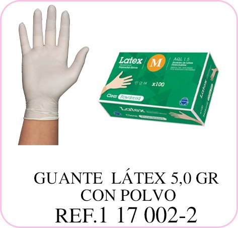 GUANTES LATEX M  5.0GR