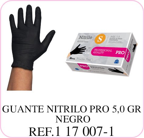 GUANTES NITRILO NEGRO S 5.0GR