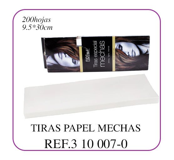 CAJA 200 TIRAS PAPEL MECHAS BLANCO 9.5X30CM